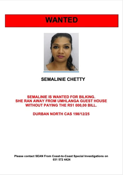 Scam Alert – Semalinie Chetty
